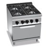 4 BURNER GAS COOKING RANGE ON 2/1 GAS OVEN BERTO'S 2/1 G9F4+FG